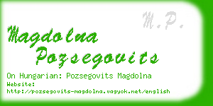 magdolna pozsegovits business card